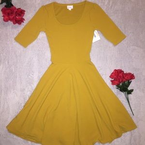 XXS LuLaRoe Nicole Dress mustard color
